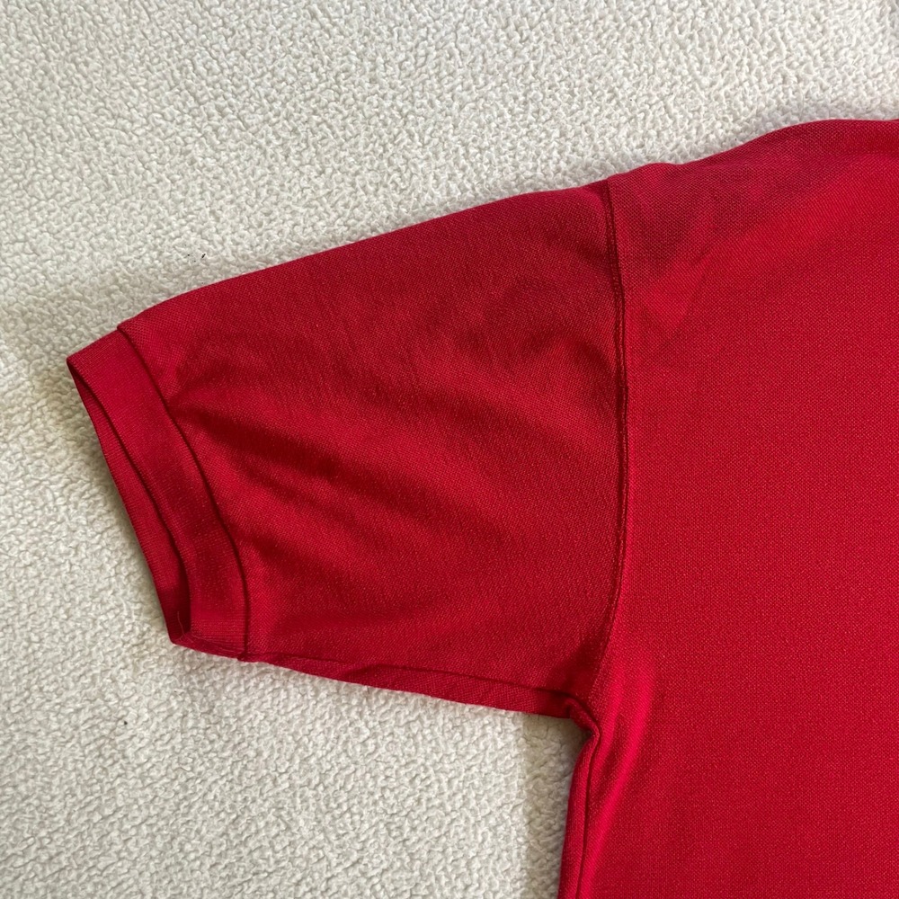 90s Vintage Old Course St. Andrews Scotland Golf Red Polo Shirt Mens Large Crest - Picture 7 of 12